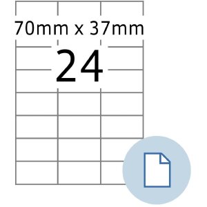 HERMA 8424 Etiquetas en hojas papel A4 blanco 70x37 mm...