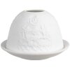 Clayre & Eef 6CE1829 Portacandelitas Blanco Ø 12x8 cm Porcelana Estilo Campestre