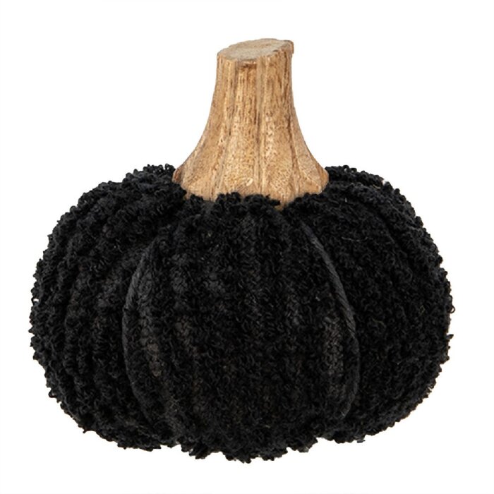 Clayre & Eef 65397 Calabaza Decorativa Negra Ø 9x8 cm Estilo Campestre