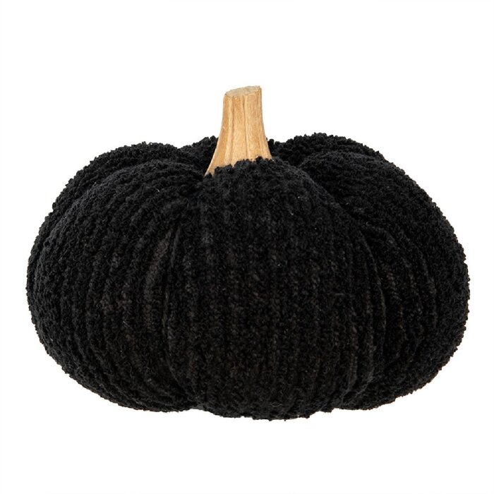 Clayre & Eef 65399 Calabaza Decorativa Negra Ø 15x12 cm Estilo Campestre