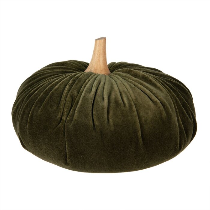 Clayre & Eef decoración calabaza verde Ø 25x16 cm estilo country poliéster