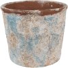 Clayre & Eef 6TE0523L Maceta Terracota Beige Azul Ø 23x20 cm Estilo Campestre