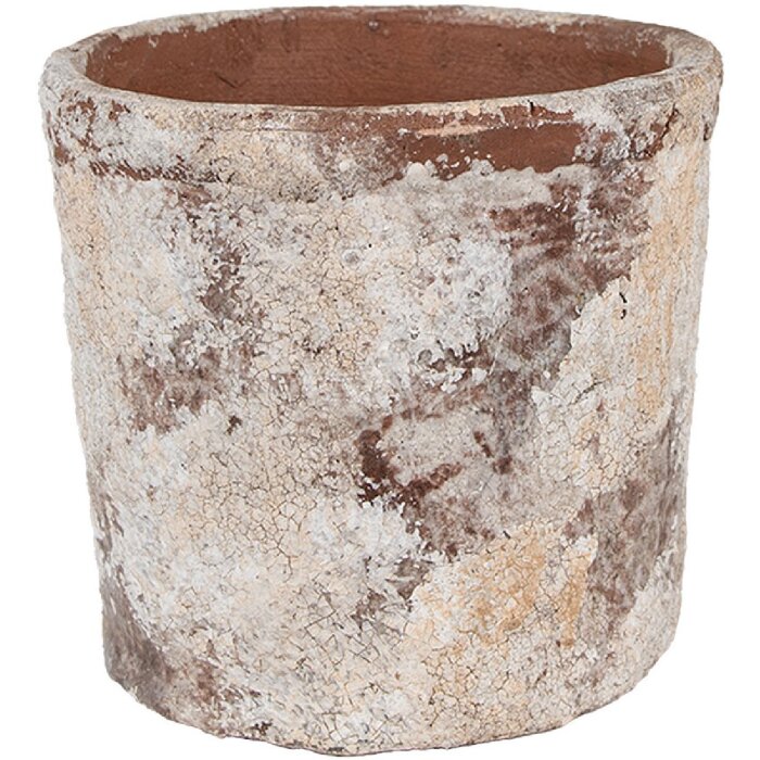 Clayre & Eef 6TE0523M Maceta Terracota Beige Ø 18x15 cm Estilo Campestre