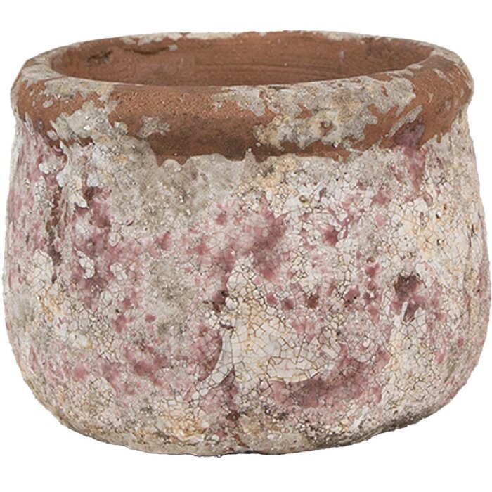 Clayre & Eef 6TE0527S Maceta Terracota Beige Ø 13x9 cm Estilo Campestre