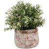 Clayre & Eef 6TE0527S Maceta Terracota Beige Ø 13x9 cm Estilo Campestre