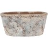 Clayre & Eef 6TE0528L Maceta Terracota Beige Azul 26x13x12 cm Estilo Campestre