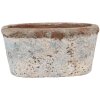 Clayre & Eef 6TE0528M Maceta Terracota Beige Azul 19x11x10 cm Estilo Campestre