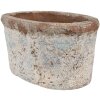 Clayre & Eef 6TE0528M Maceta Terracota Beige Azul 19x11x10 cm Estilo Campestre