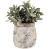 Clayre & Eef 6TE0535 Maceta Terracota Beige Azul Ø 14x14 cm Estilo Campestre