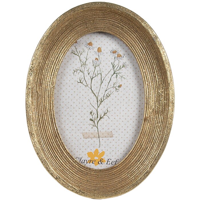 Clayre & Eef 2F1139 Marco Foto Oval Oro 15x2x20 cm 10x15 cm