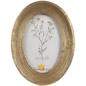 Clayre & Eef 2F1139 Marco Foto Oval Oro 15x2x20 cm 10x15 cm