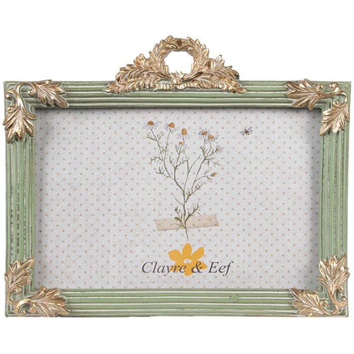 Clayre & Eef 2F1140 Marco Foto Oro Verde 17x2x14 cm 10x15 cm