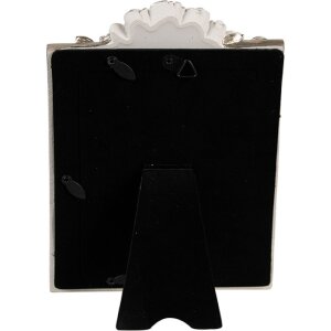 Clayre & Eef 2F1142 Marco Blanco Plata 14x2x22 cm / 10x15 cm