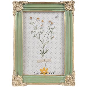 Clayre & Eef 2F1147 Marco Foto Oro Verde 13x2x18 cm 10x15 cm