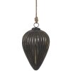 Clayre & Eef 6GL4526M Adorno de Árbol de Navidad Negro Plata Ø 14x20 cm