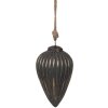Clayre & Eef 6GL4526S Adorno de Árbol de Navidad Plata Negra Ø 10x13 cm