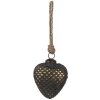 Clayre & Eef 6GL4529M Árbol de Navidad corazón de oro negro 8x4x9 cm