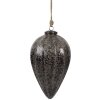 Clayre & Eef 6GL4530L Adorno de Navidad plata negra Ø 17x26 cm cristal