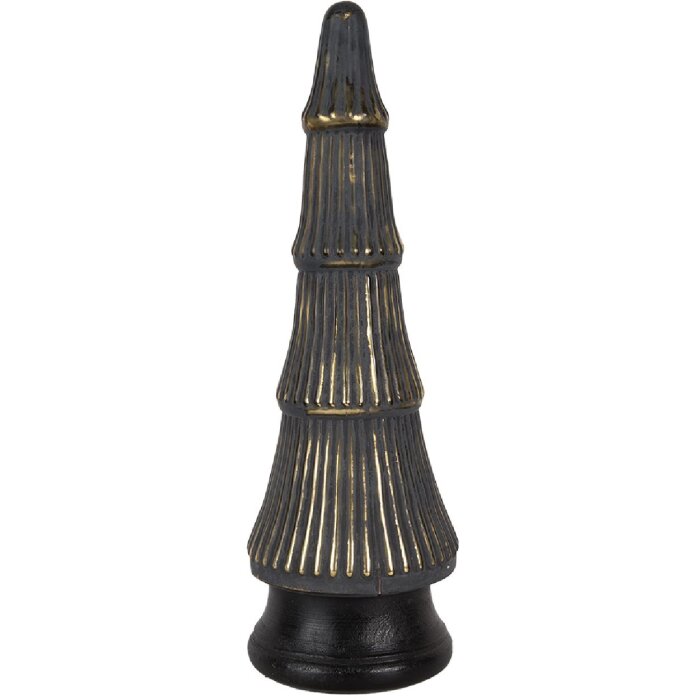 Clayre & Eef 65383 Árbol de Navidad Gris Dorado Ø 15x45 cm