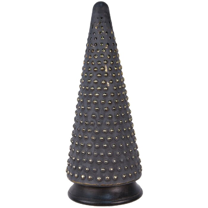 Clayre & Eef 65385 Árbol de Navidad Gris Dorado Ø 17x42 cm