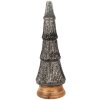 Clayre & Eef 65387 Árbol de Navidad Plata Negro Ø 15x44 cm