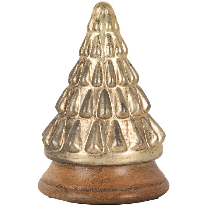 Clayre & Eef 65388 Árbol de Navidad dorado Ø 13x19 cm
