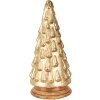 Clayre & Eef 65390 Árbol de Navidad dorado Ø 15x32 cm vidrio madera estilo campestre