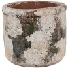 Clayre & Eef 6TE0516L Maceta Terracota Beige Verde Ø 17x15 cm Estilo Campestre