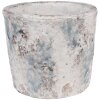 Clayre & Eef 6TE0520L Maceta Terracota Blanco Azul Ø 18x15 cm Estilo Campestre