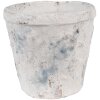 Clayre & Eef 6TE0520M Maceta Terracota Blanca Azul Ø 12x11 cm Estilo Campestre