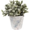 Clayre & Eef 6TE0520M Maceta Terracota Blanca Azul Ø 12x11 cm Estilo Campestre