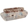 Clayre & Eef 6TE0522L Maceta Beige Azul 27x15x9 cm