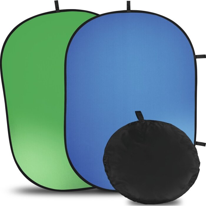 Hama fondo plegable 2en1 verde azul 150x200 cm para streaming de vídeo gaming