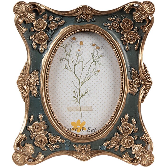 Clayre & Eef 2F1151 Marco Foto Oro Verde 11x2x13 cm 6x9 cm