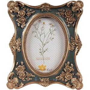 Clayre & Eef 2F1151 Marco Foto Oro Verde 11x2x13 cm 6x9 cm
