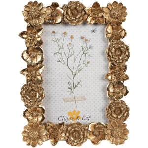 Clayre & Eef 2F1155 Marco de fotos color oro 16x2x20 cm 10x15 cm