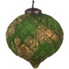 Clayre & Eef 6GL4509 Juego de 4 bolas de Navidad oro verde 27x26x13 cm Ø 15x15 cm