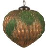 Clayre & Eef 6GL4509 Juego de 4 bolas de Navidad oro verde 27x26x13 cm Ø 15x15 cm