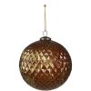 Clayre & Eef 6GL4511 Chuchería para Árbol de Navidad Marrón Dorada Ø15cm Set de 4