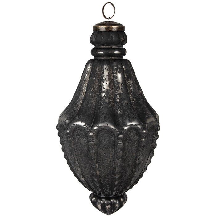 Clayre & Eef 6GL4520 Adorno de Navidad Negro Ø 11x22 cm