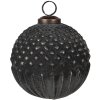 Clayre & Eef 6GL4686 Adorno de Árbol de Navidad Negro Ø 10x10 cm