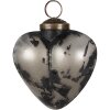 Clayre & Eef 6GL4692 Adorno de Navidad corazón gris negro 8x4x8 cm