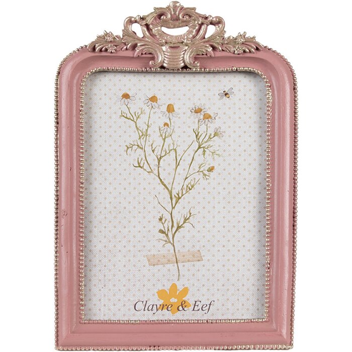Clayre & Eef 2F1103 Marco de fotos Rosa Plata 13x2x20 cm 10x15 cm