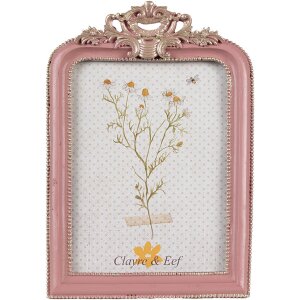 Clayre & Eef 2F1103 Marco de fotos Rosa Plata 13x2x20...
