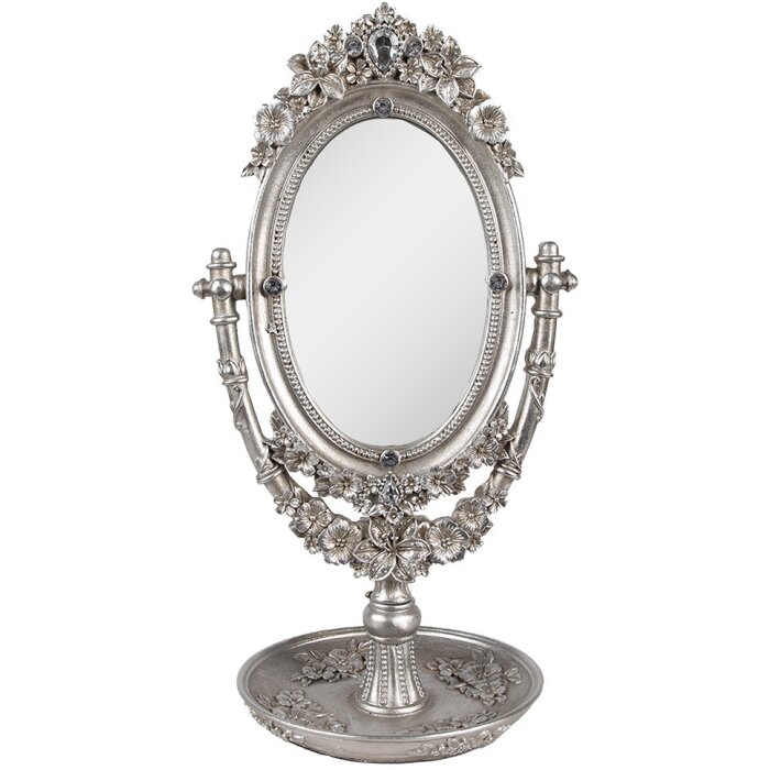 Clayre & Eef 62S297 Espejo de mesa color plata 17x13x30 cm