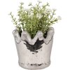 Clayre & Eef 6TE0540S Macetero plata Ø 12x10 cm estilo campestre