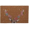 Clayre & Eef MC249 Felpudo Marrón Rosa 75x45x1 cm Romántico Fibra de Coco PVC