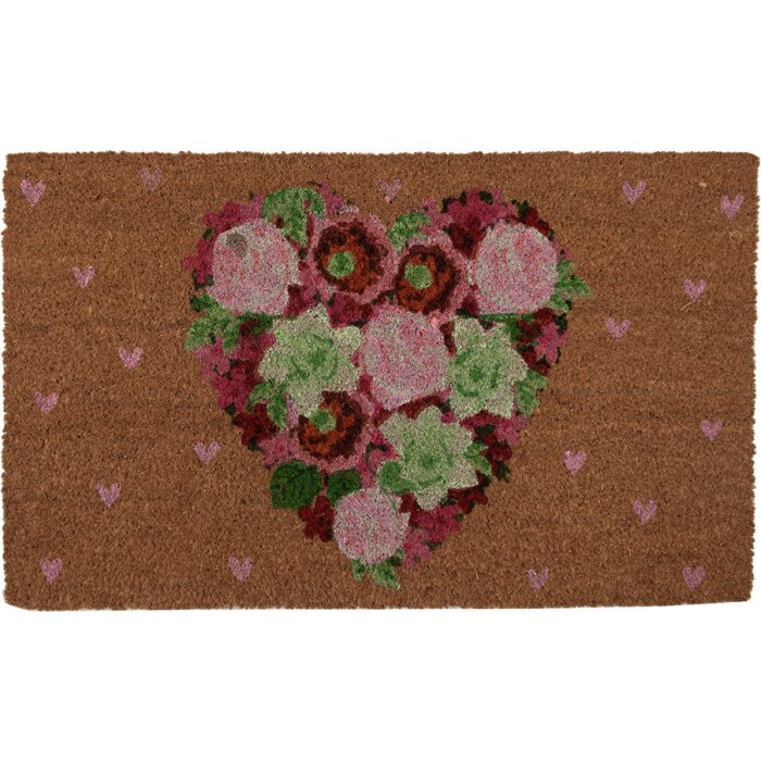 Clayre & Eef MC251 Felpudo de puerta motivo corazón 75x45x1 cm