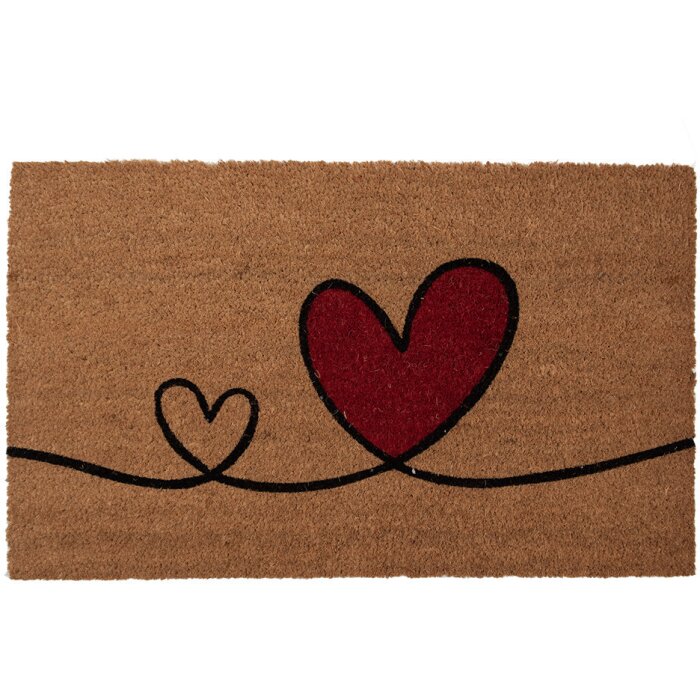 Clayre & Eef MC252 Alfombra de puerta corazones 75x45x1 cm