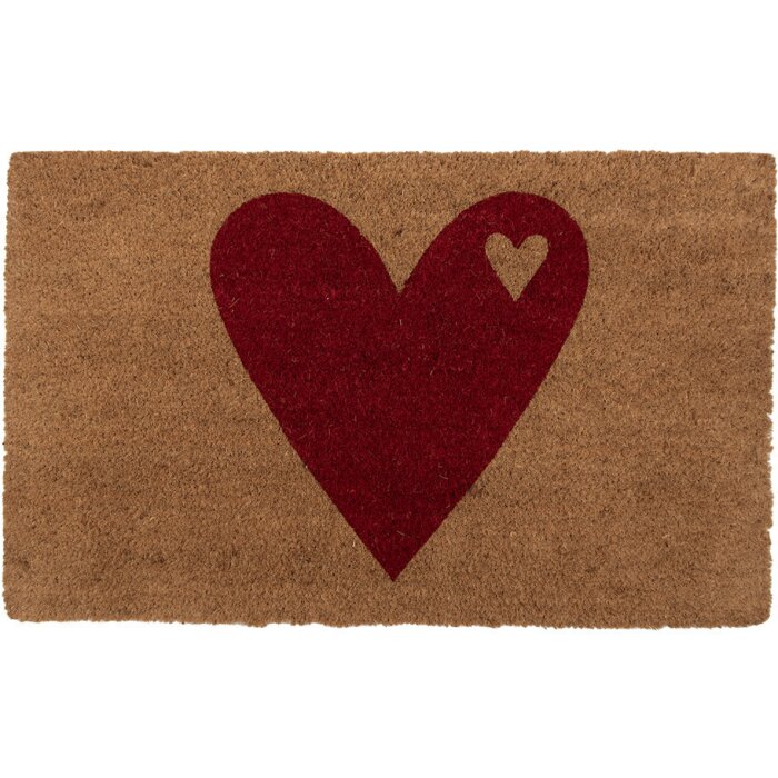 Clayre & Eef MC255 Felpudo corazón 75x45x1 cm